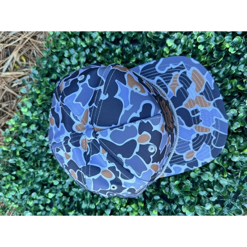 Franc & Jesse Snapback Hat Mens OSFM Blue Duck Camo Excellent Rope Flat Brim Cap - Picture 5 of 5